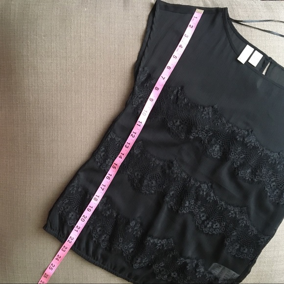 Sheer black top, sheer lace top, Esprit, XS - Picture 10 of 16